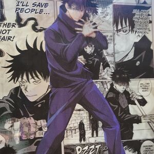 Anime Wall Art Decor with Purple and Black Design